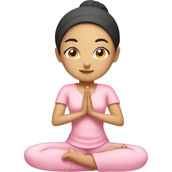 asian yoga girl light pink clothes  emoji