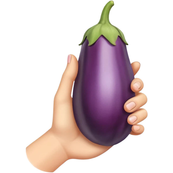 hand on eggplant emoji