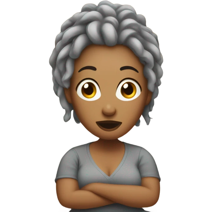 Curvy woman with gray locs fell out of bed emoji