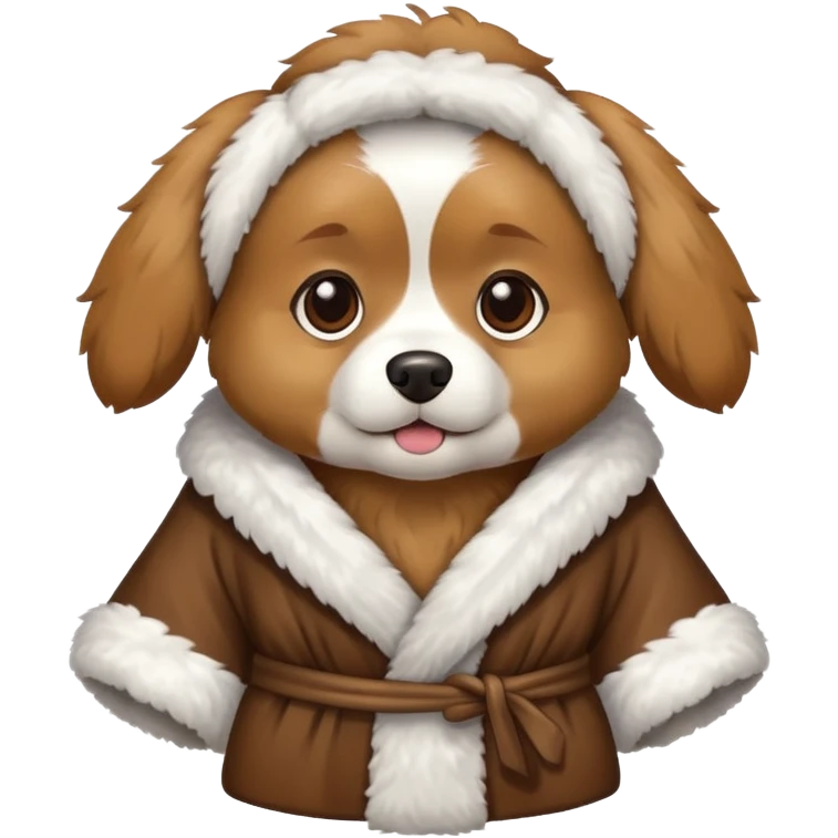 Dog wearing robe emoji