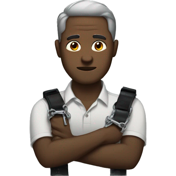 man handcuffed at a table emoji