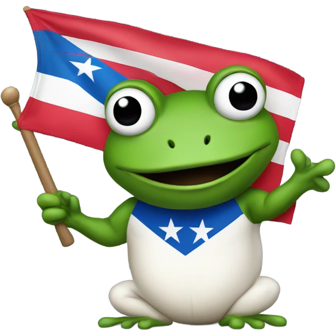 Frog holding Puerto Rico flag emoji