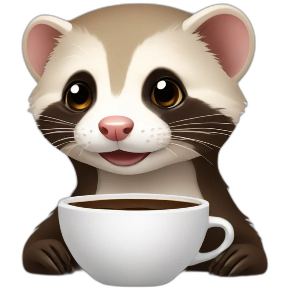 Ferret drinking coffee emoji