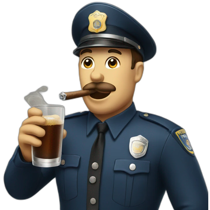 Policeman drinks a cigar emoji