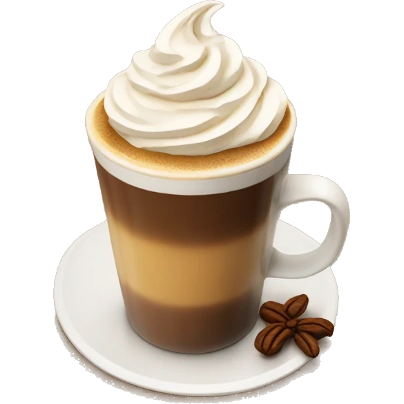 Coffee, pumpkin spiced latte with whipped cream emoji