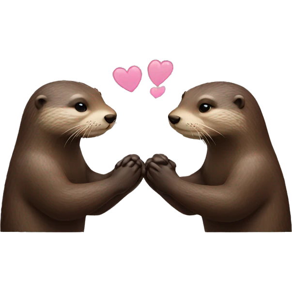 Two otters holding hands emoji