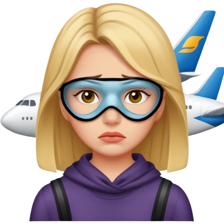 비행기를 놓쳐 공항에 갇힌 슬픈 여자 emoji