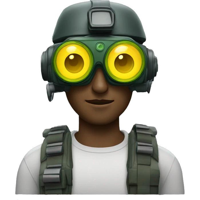 man wearing quad tube night vision goggles emoji