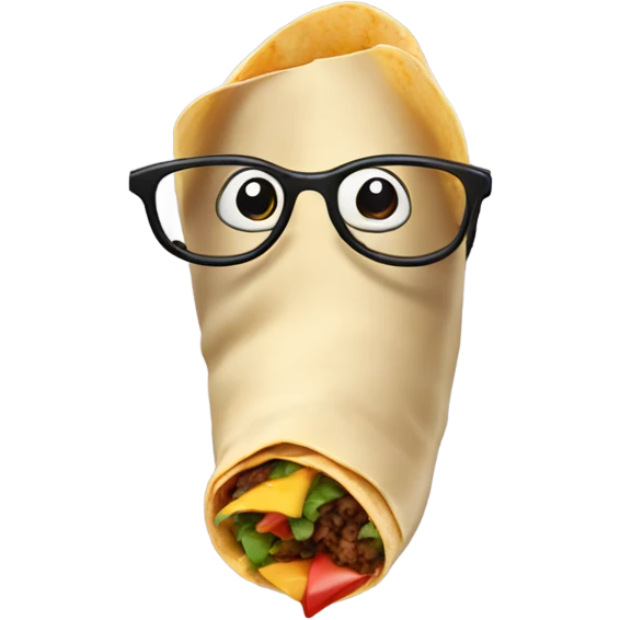 Burrito with a long nose and glasses emoji