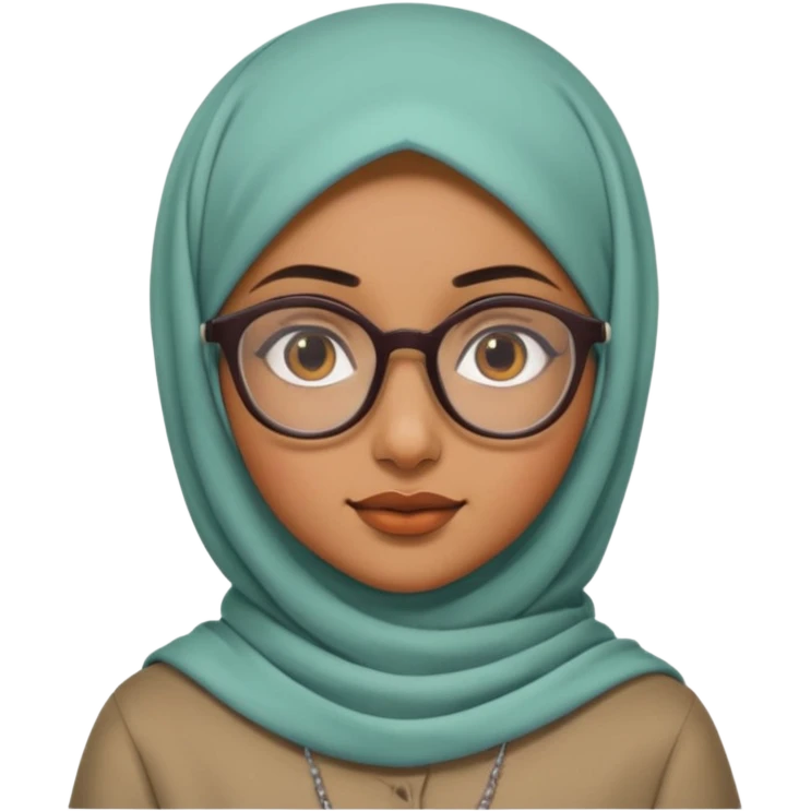 Indian girl with hajab and glasses emoji