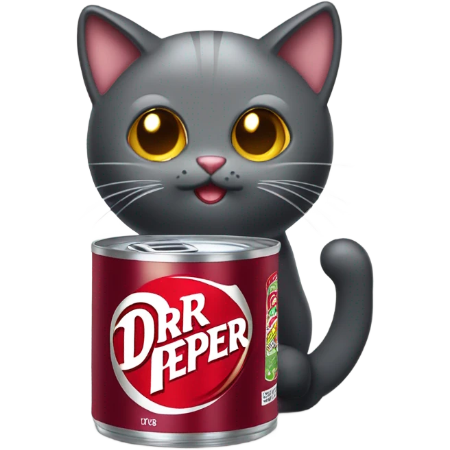 Cat drinking Dr Pepper  emoji
