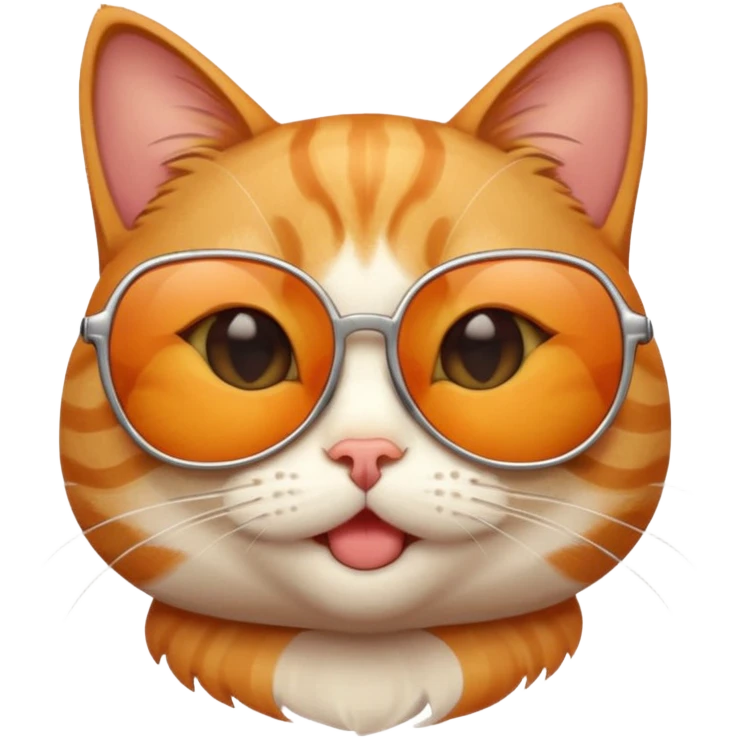 cat wearing sunglasses, winking emoji
