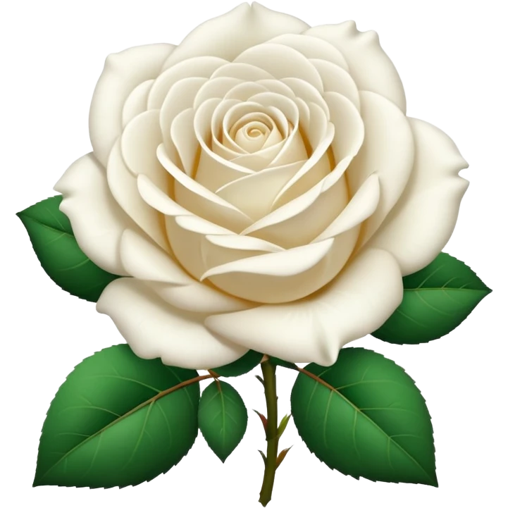 white rose, without green leaves, just flower emoji