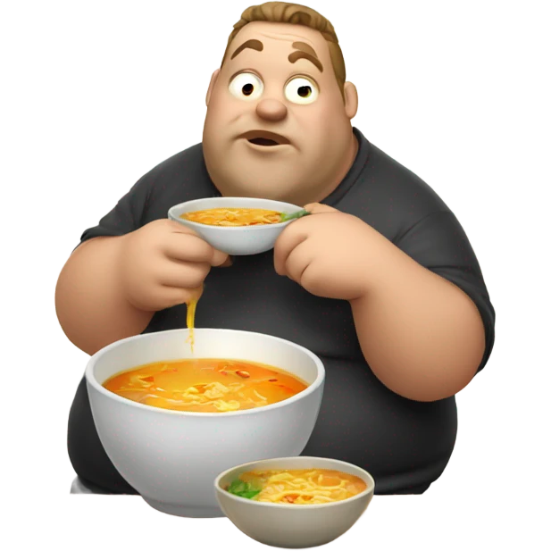 fat guy eating soup emoji
