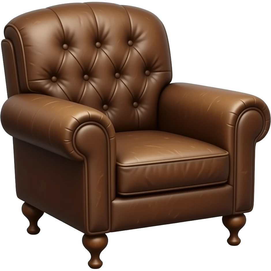 Old brown leather armchair emoji