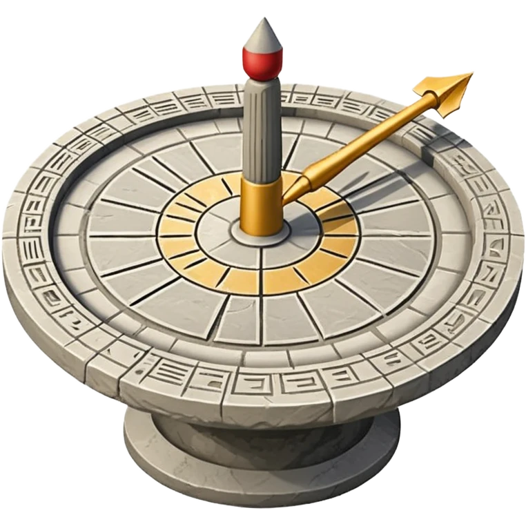 “stone sundial with shadow pointer emoji