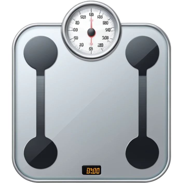 Digital weight scale with 0:00 on it emoji