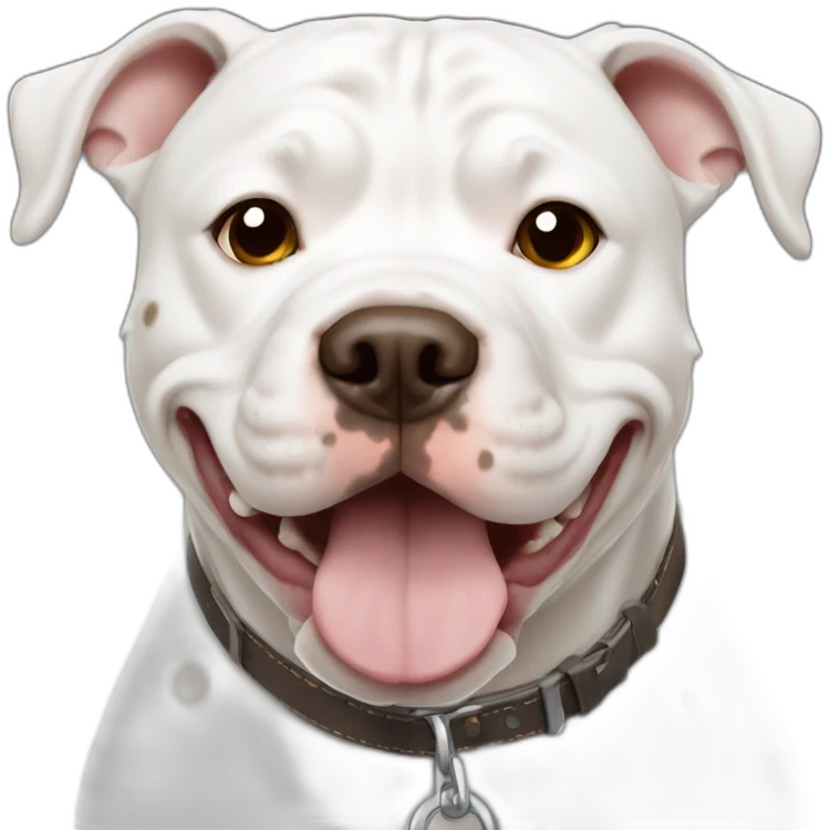 white pitbull dog  with brown spots emoji