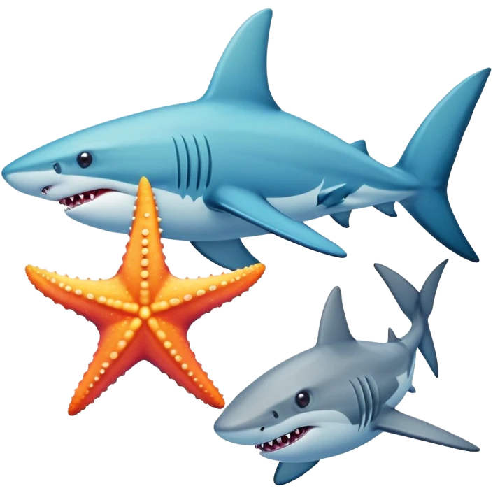Starfish marries shark emoji