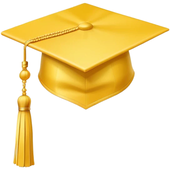 yellow graduation cap with a single tassel emoji