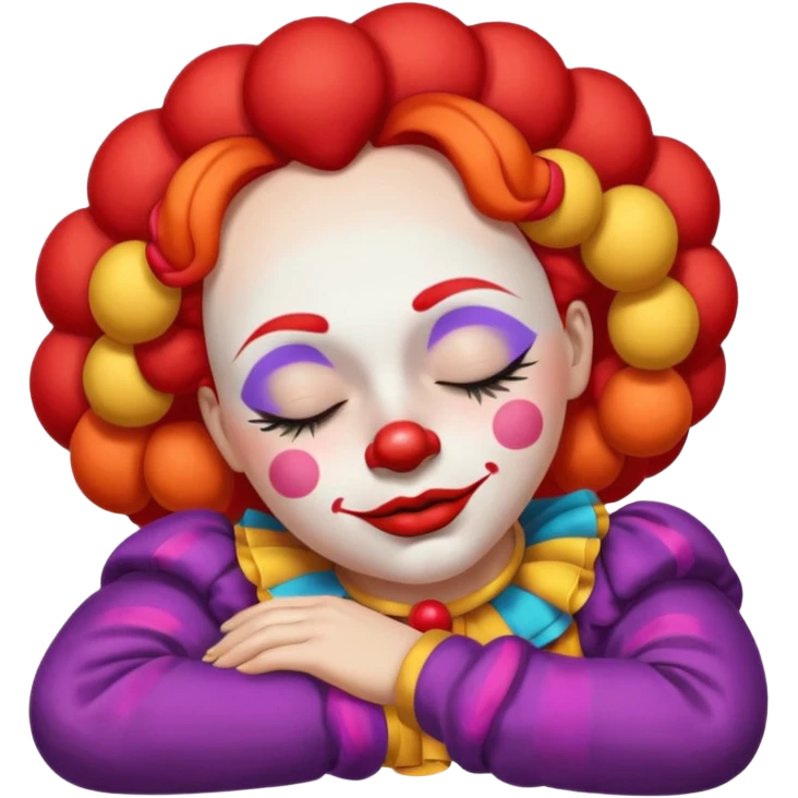 female clown sleeping eyes closed emoji