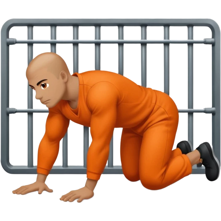 Prisoner doing pushups in jail emoji