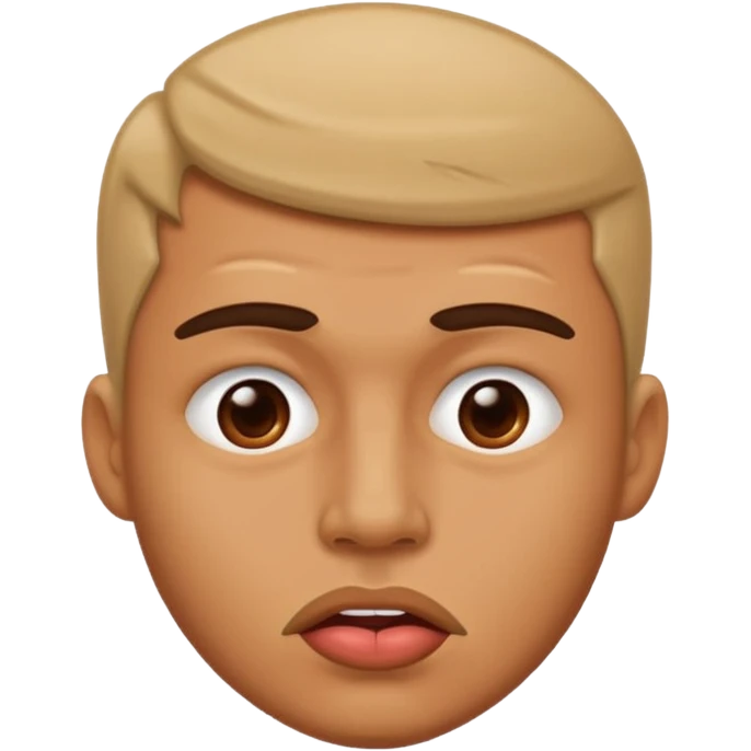 A man crushing his lips together emoji