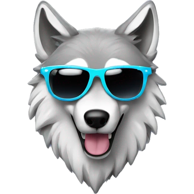 cool wolf with sunglasses emoji