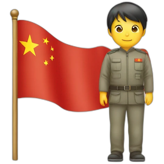 Flag of China with a person emoji