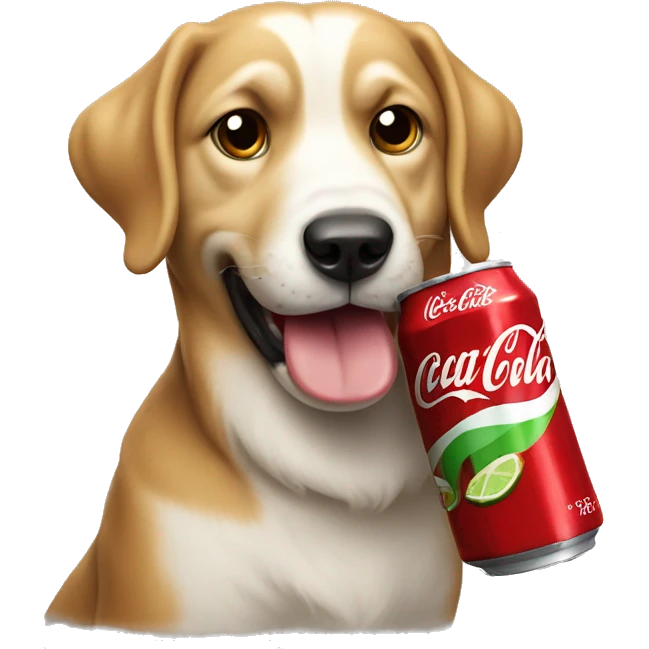 Perro tomando una coca cola emoji