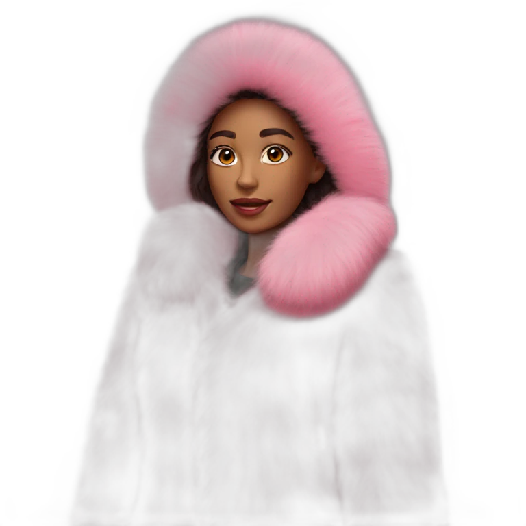 Pink Faux Fur Coat emoji