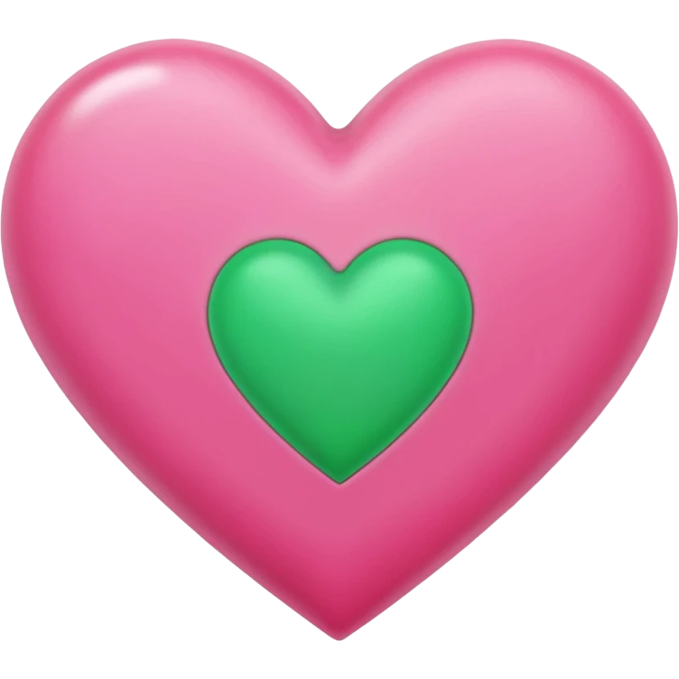 pink and green heart emoji