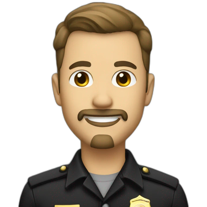 agent officer with goatee smiling emoji
