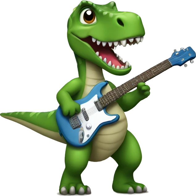 Dino playing guitar emoji