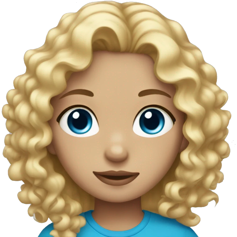 Girl with blue eyes and curly blonde hair emoji