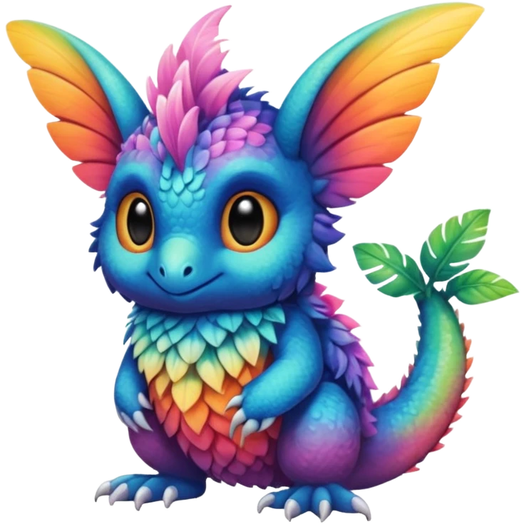 P moe cute tropical gradients-colored fuzzy realistic Randomly-faerie-drake exotic Fakémon-creature emoji