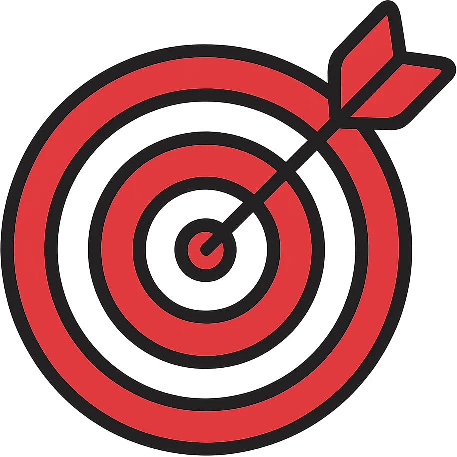 Add a dart in the bullseye of the target. Keep the style consistent with the original image and maintain the transparent background. emoji