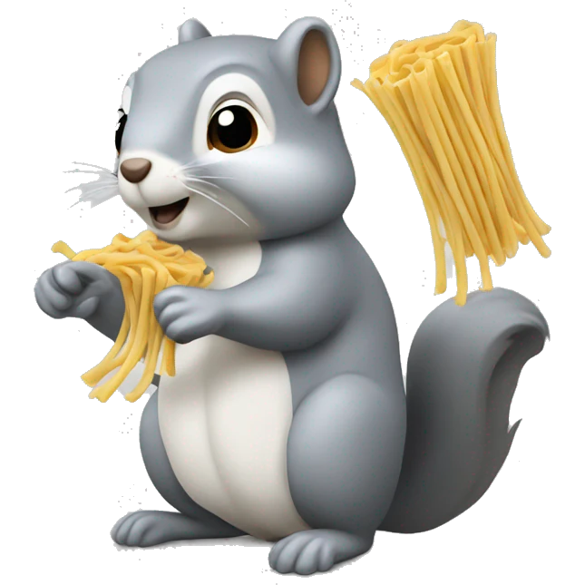 Grey Squirrel with noodles emoji
