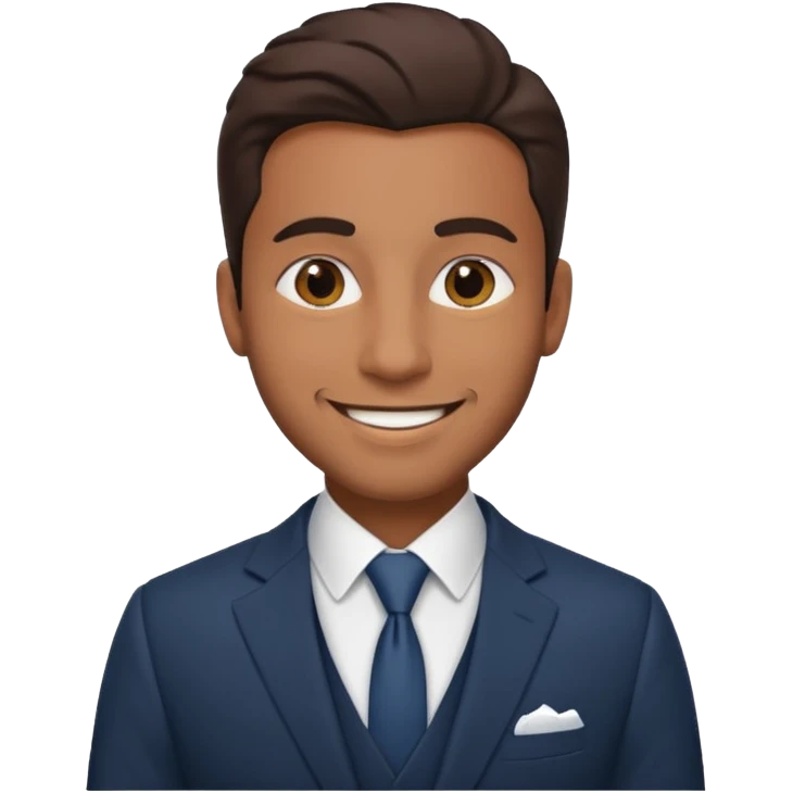 brown man wearing suit emoji