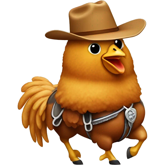 Chicken nugget with a cowboy hat riding a horse emoji