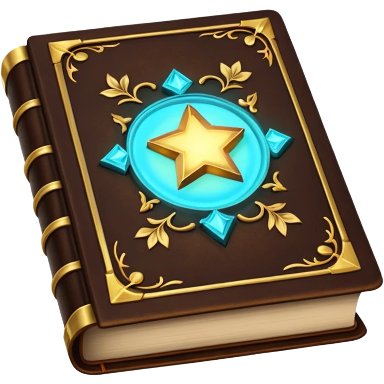 magical glowing closed book, glowing, whimsical emoji