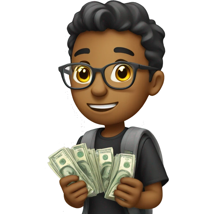 student counting money emoji
