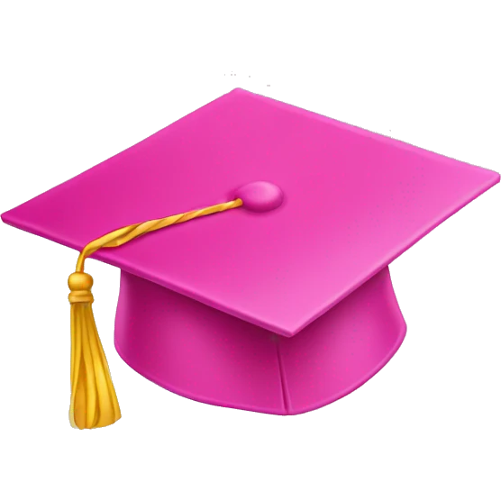 Pink graduation cap emoji