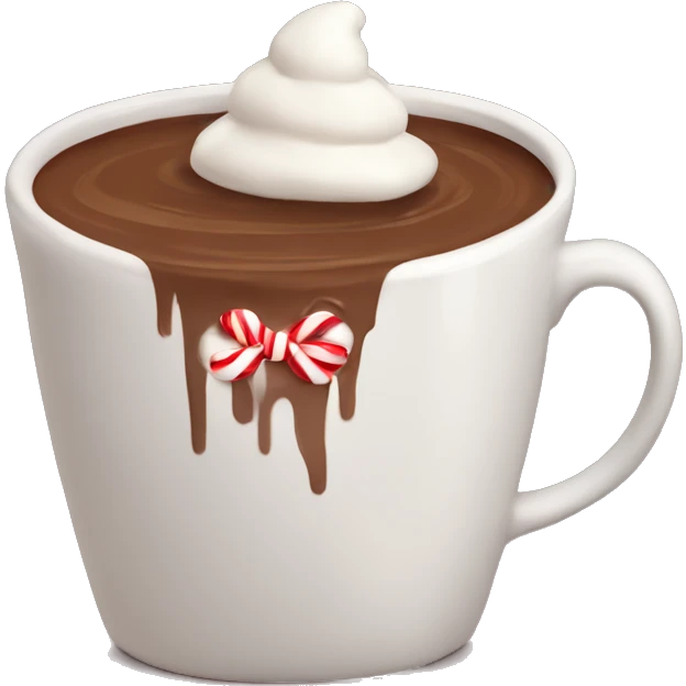 hot chocolate in a christmas mug emoji
