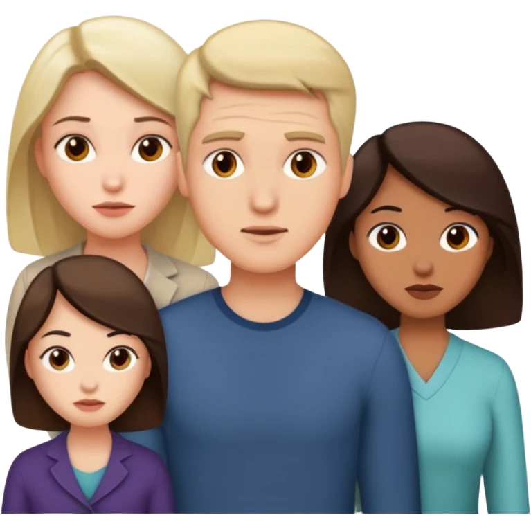 polygynie 1 man 3 women emoji