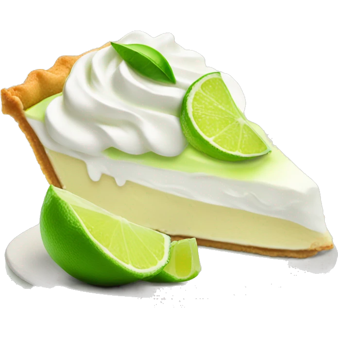 key lime pie slice with whipped cream and a lime on top emoji