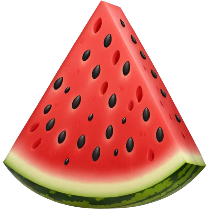 watermelon slice with yellow flesh and black seeds, simple and clear emoji