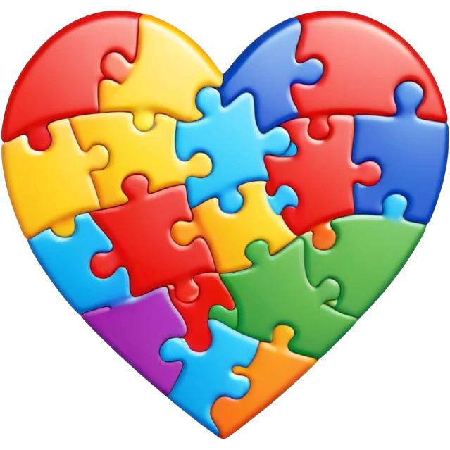 heart with rainbow puzzle pieces emoji