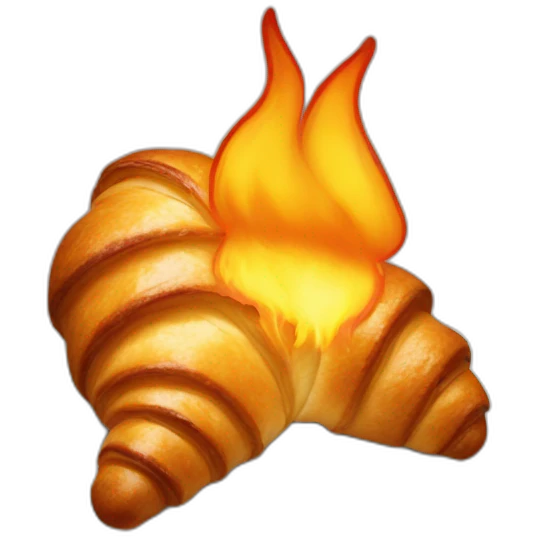 croissant on fire emoji