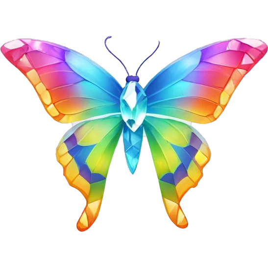 One Rainbow-Diamond-Gem-Butterfly-Crystal-Fly emoji